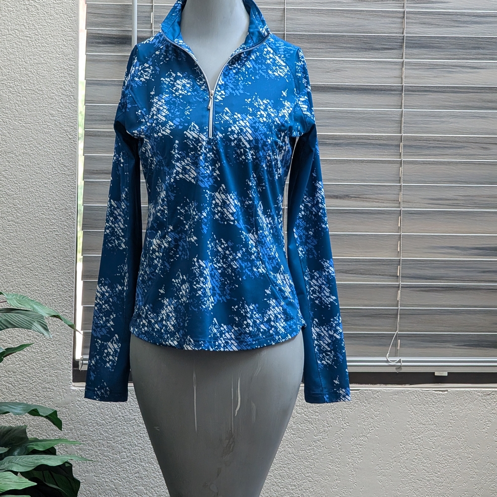 💎Blue Patterned Women's Golf Tennis Top NWOT